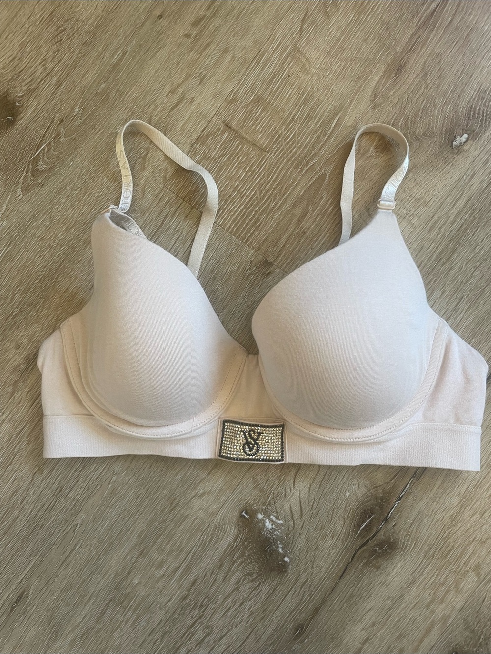Victoria's Secret Blush Push-Up Bra with Rhinestone Logo